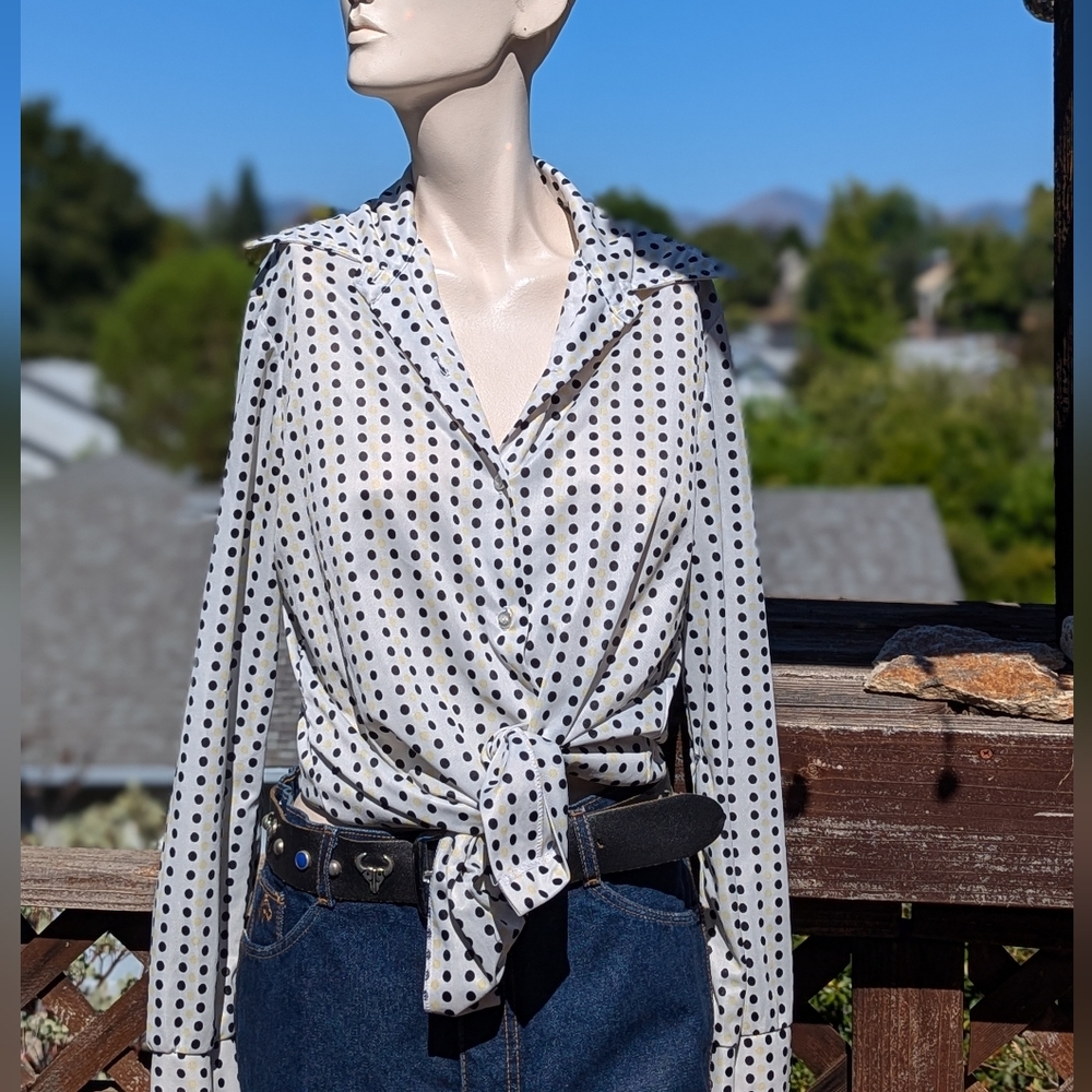 Vintage Polka Dot Button Up